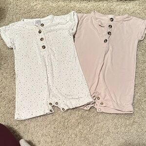 Lou Lou & Company White Romper with Colorful Dots and Beige Romper 6-12 m